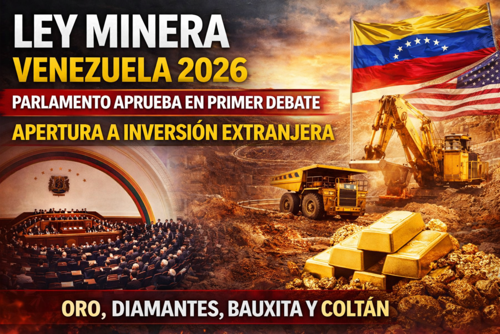 Ley minera Venezuela 2026: Parlamento aprueba en primer debate apertura a inversión extranjera